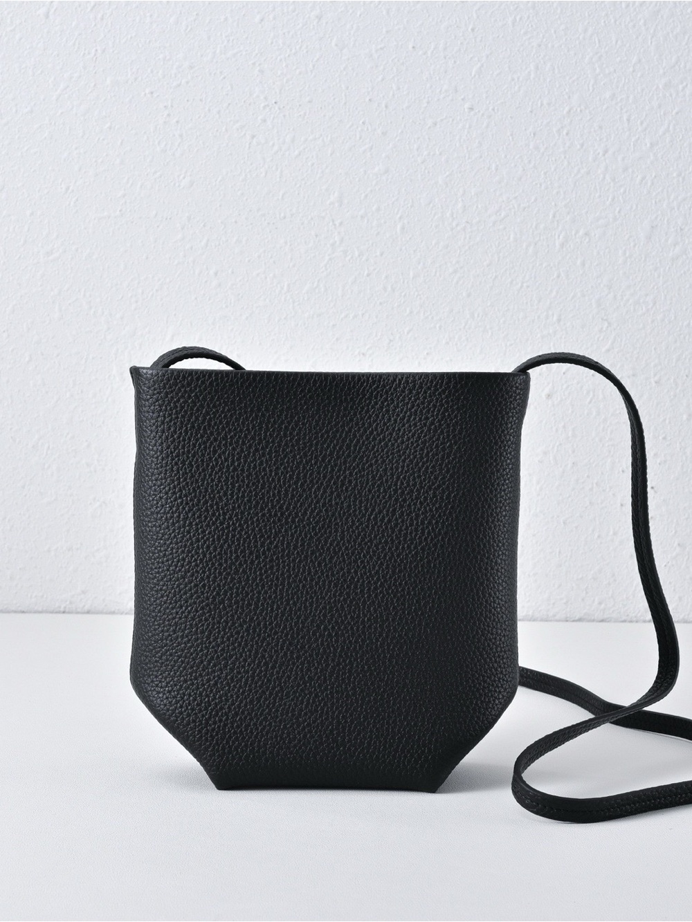 The Row Black Pebbled Leather Shoulder Bag